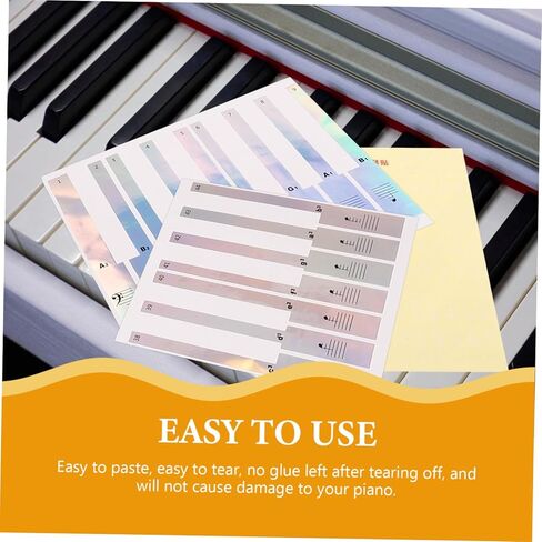 BESPORTBLE 2Sets Transparent Piano Keyboard Stickers for Key Electronic Organs Easy to Paste Decals for Beginners Non Fading Design for Piano Learners in Kuwait