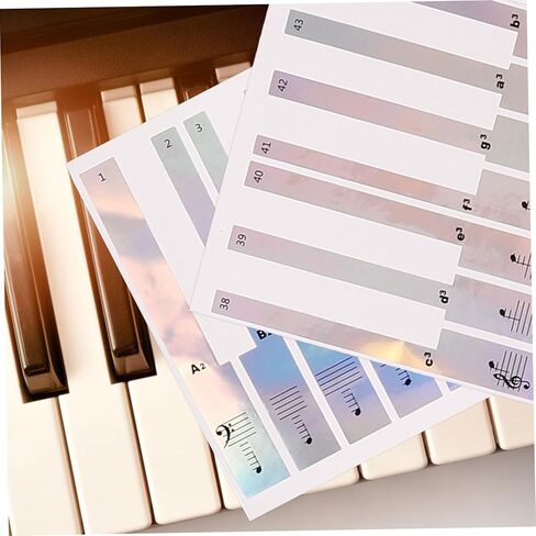 BESPORTBLE 2Sets Transparent Piano Keyboard Stickers for Key Electronic Organs Easy to Paste Decals for Beginners Non Fading Design for Piano Learners in Kuwait