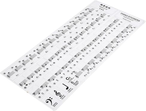 BESTonZON 1Sheet Beginner Piano Stickers Adhesive Keyboard Labels for Keys Decals for Easy Learning for Piano Teaching in Saudi Arabia