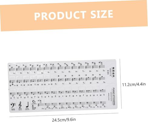 BESTonZON 1Sheet Beginner Piano Stickers Adhesive Keyboard Labels for Keys Decals for Easy Learning for Piano Teaching in Saudi Arabia