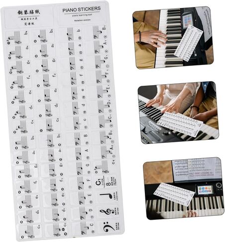 BESTonZON 1Sheet Beginner Piano Stickers Adhesive Keyboard Labels for Keys Decals for Easy Learning for Piano Teaching in Saudi Arabia