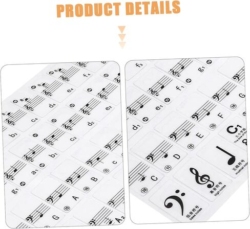 BESTonZON 1Sheet Beginner Piano Stickers Adhesive Keyboard Labels for Keys Decals for Easy Learning for Piano Teaching in Saudi Arabia