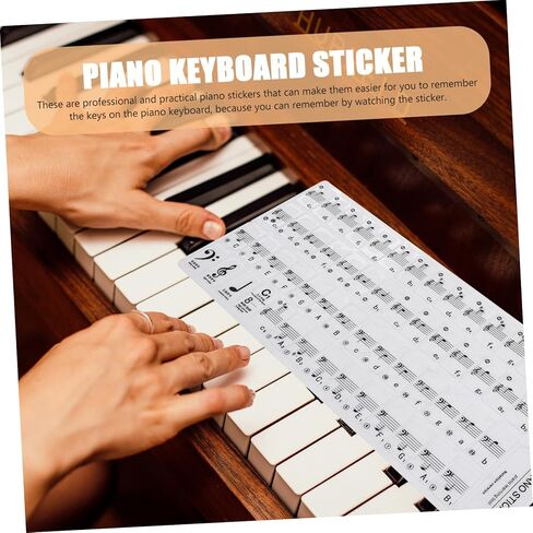 BESTonZON 1Sheet Beginner Piano Stickers Adhesive Keyboard Labels for Keys Decals for Easy Learning for Piano Teaching in Saudi Arabia