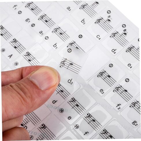 BESTonZON 1Sheet Beginner Piano Stickers Adhesive Keyboard Labels for Keys Decals for Easy Learning for Piano Teaching in Saudi Arabia