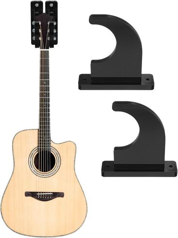 Luxshiny 2pcs Guitar and Skateboard Wall Mount Display Stands Black Acrylic Wall Holder Rack for Musical Instruments and Sports Equipment Storage in Saudi Arabia