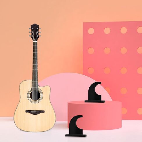 Luxshiny 2pcs Guitar and Skateboard Wall Mount Display Stands Black Acrylic Wall Holder Rack for Musical Instruments and Sports Equipment Storage in Saudi Arabia