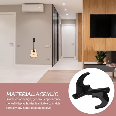 Luxshiny 2pcs Guitar and Skateboard Wall Mount Display Stands Black Acrylic Wall Holder Rack for Musical Instruments and Sports Equipment Storage in Saudi Arabia