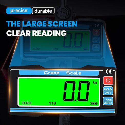 Fockety Digital Crane Scale, 2000kg 4400lbs Industrial Hanging Scale LCD Display Crane 0.8 Inch 5 Digit Mini with Hooks for Farm Fishing Outdoor in Saudi Arabia