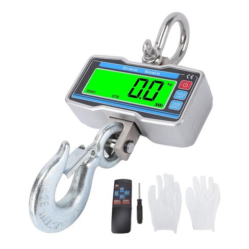 Fockety Digital Crane Scale, 2000kg 4400lbs Industrial Hanging Scale LCD Display Crane 0.8 Inch 5 Digit Mini with Hooks for Farm Fishing Outdoor in Saudi Arabia