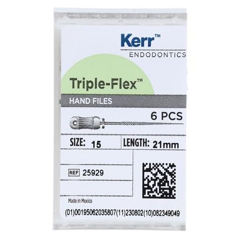 Kerr Dental 25929 Triple Flex Endodontic Files #15 21mm 6/Pk in Kuwait