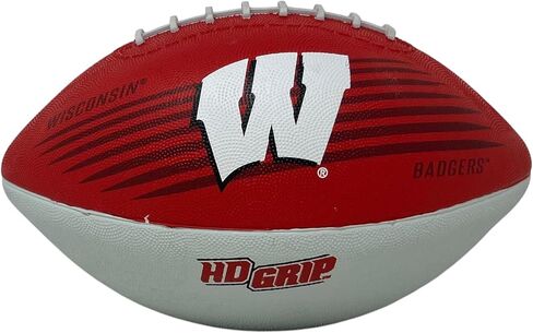 Rawlings NCAA Downfield Youth Size Football with 5X HD Grip, Wisconsin Badgers, One Size, Team Colors in Kuwait