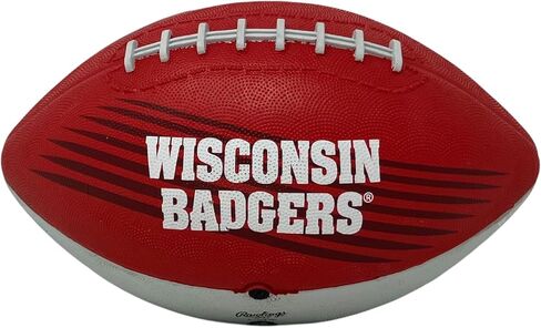 Rawlings NCAA Downfield Youth Size Football with 5X HD Grip, Wisconsin Badgers, One Size, Team Colors in Kuwait