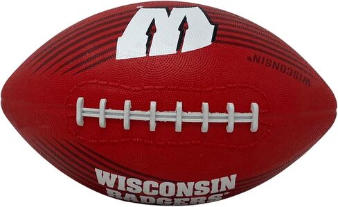Rawlings NCAA Downfield Youth Size Football with 5X HD Grip, Wisconsin Badgers, One Size, Team Colors in Kuwait