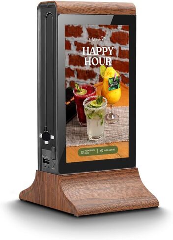 LCD Digital Signage Displayled for Businesses, Electronic Menu Board Double Touch Screen with WiFi Connection,Advertising Display High-Capacity Portable Charging for Bars, Hotels, Public Areas (Black) in Kuwait