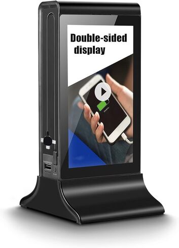 LCD Digital Signage Displayled for Businesses, Electronic Menu Board Double Touch Screen with WiFi Connection,Advertising Display High-Capacity Portable Charging for Bars, Hotels, Public Areas (Black) in Saudi Arabia