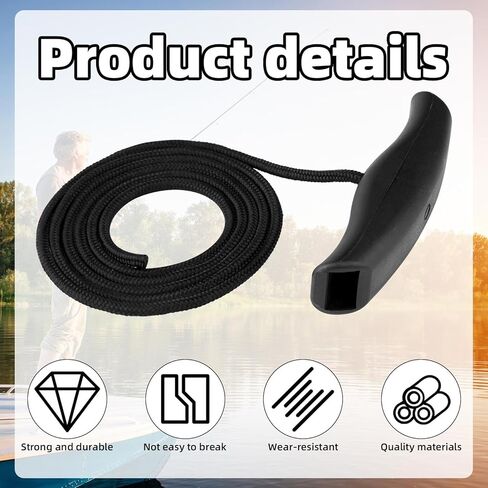 2pcs MKA-45 Trolling Motor Rope Handle Replacement for Minn Kota Maxxum & Edge, Heavy-Duty Nylon Lift & Release Rope with Ergonomic Handle (Black) in Kuwait