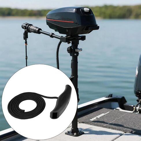 2pcs MKA-45 Trolling Motor Rope Handle Replacement for Minn Kota Maxxum & Edge, Heavy-Duty Nylon Lift & Release Rope with Ergonomic Handle (Black) in Kuwait
