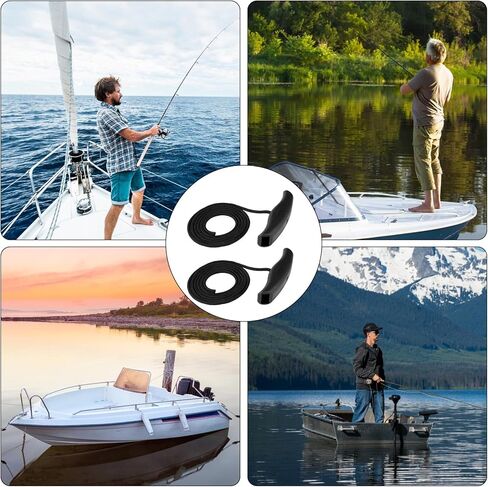 2pcs MKA-45 Trolling Motor Rope Handle Replacement for Minn Kota Maxxum & Edge, Heavy-Duty Nylon Lift & Release Rope with Ergonomic Handle (Black) in Kuwait