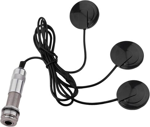 1pcs Piezo Pickup Transducer, 3in1 Microphone Contact Acoustic Preamp, 1/4 Inch Self-Adhesive Piezo Pickups Transducer for for Acoustic Guitar in Kuwait