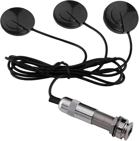 1pcs Piezo Pickup Transducer, 3in1 Microphone Contact Acoustic Preamp, 1/4 Inch Self-Adhesive Piezo Pickups Transducer for for Acoustic Guitar in Kuwait