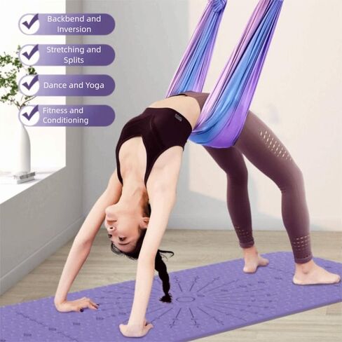 Aerial Yoga Hammock Swing Anti-Gravity Gym Training Device Adjustable Women Aerial Yoga Strap Aerial Yoga Stretching Strap Wall Practice in Kuwait