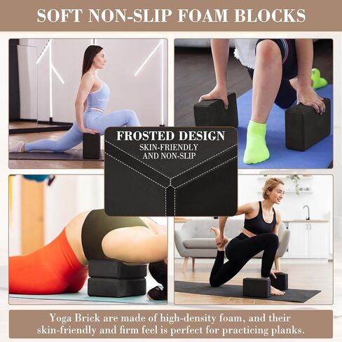 4 Pcs Yoga Stick with Exercise Strap Yoga Blocks Exercise Rod Workout Staff 58 Inch Sturdy Carbon Steel Stretching Stick Adjustable Rod with Non Slip Ends for Physical Pilates in Kuwait