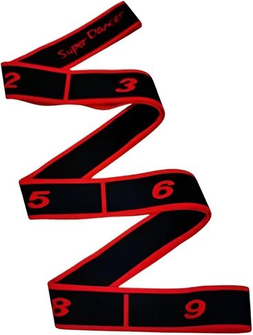 Stretching Strap - Yoga Stretch Belt with 8 Loops, Multi-Segment Design & Storage Bag - Elastic Exercise Strap for Physical Therapy, Home Workout, Pilates in Saudi Arabia