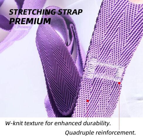 حزام يوجا قابل للتمدد مع حلقات من إيزيا، حزام يوجا غير مرن للعلاج الطبيعي وإعادة التأهيل المنزلي، حزام تمرين التنقل للبيلاتيس والرقص والجمباز in Kuwait