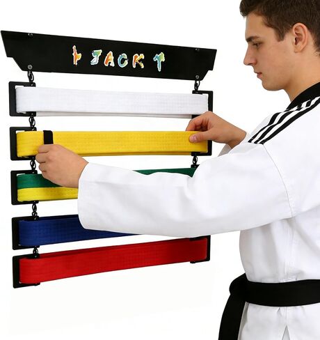 Metal Belt Display Rack-Holds|Durable Martial Arts Belt Display|Easy Assembly BJJ Belt Display & Taekwondo Belt Display in Saudi Arabia