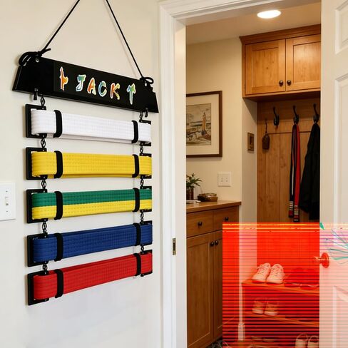 Metal Belt Display Rack-Holds|Durable Martial Arts Belt Display|Easy Assembly BJJ Belt Display & Taekwondo Belt Display in Saudi Arabia