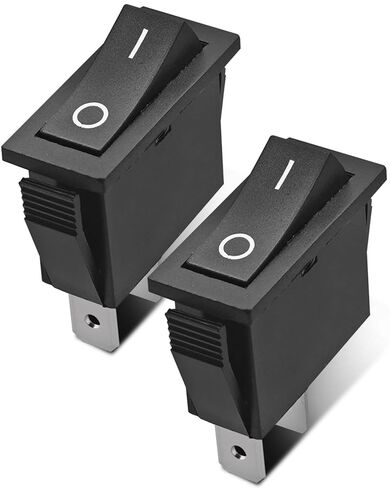 2 Pcs RK1-11 Rocker Switch 16A 125/250VAC 2 Pins 2 Positions for Automobiles Ships Household Appliances, Black in Saudi Arabia