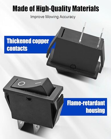 2 Pcs RK1-11 Rocker Switch 16A 125/250VAC 2 Pins 2 Positions for Automobiles Ships Household Appliances, Black in Saudi Arabia