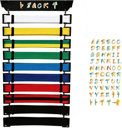 Metal Belt Display Rack-Holds|Durable Martial Arts Belt Display|Easy Assembly BJJ Belt Display & Taekwondo Belt Display in Saudi Arabia