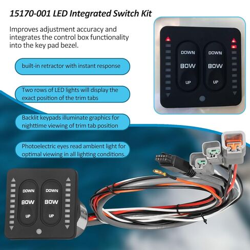 15170-001 Trim Tab Switch LED Integrated Indicator Tactile Kit with Pigtail Replacement Fit for Lenco Marine Single Actuator System in Saudi Arabia