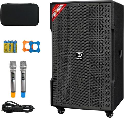 DS15XPro مكبرات صوت آلة كاريوكي بلوتوث لاسلكية مع ميكروفونات لاسلكية، نظام كاريوكي أفضل جهاز للبالغين كاريوكي مع مكبرات صوت مزدوجة احترافية كاريوكي كاريوكي in Kuwait