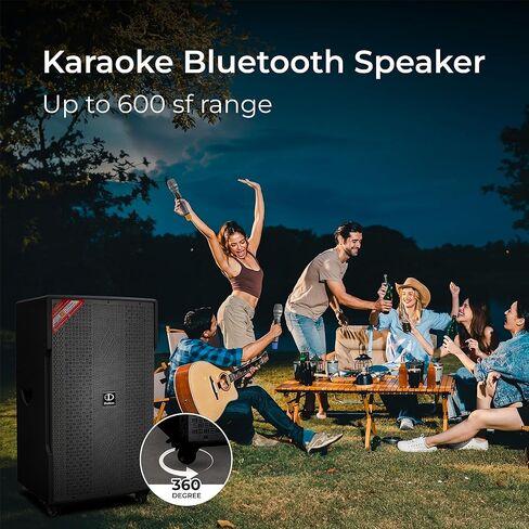 DS15XPro Karaoke Machine Speakers Bluetooth Wireless with Wireless Microphones, Karaoke System Best Machine for Adults Karaoke with Bluetooth Professional Karaoking Dual Speakers Karaoke in Saudi Arabia