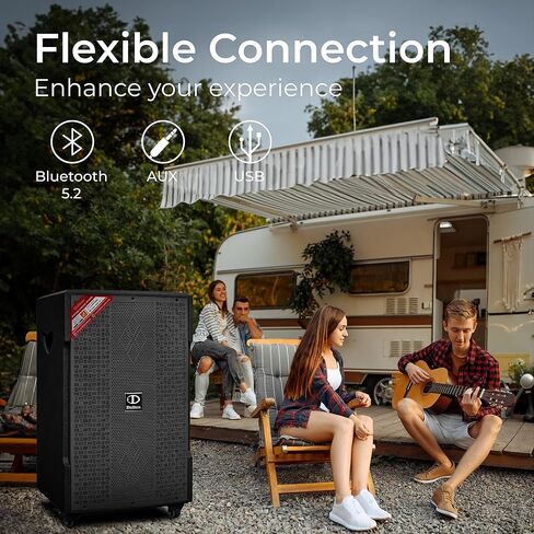 DS15XPro Karaoke Machine Speakers Bluetooth Wireless with Wireless Microphones, Karaoke System Best Machine for Adults Karaoke with Bluetooth Professional Karaoking Dual Speakers Karaoke in Saudi Arabia