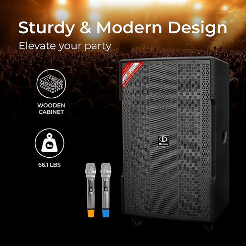DS15XPro Karaoke Machine Speakers Bluetooth Wireless with Wireless Microphones, Karaoke System Best Machine for Adults Karaoke with Bluetooth Professional Karaoking Dual Speakers Karaoke in Saudi Arabia