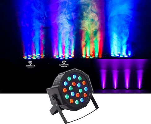 حزمة Rockville RFAAW: كشك واجهة DJ، 4 مصابيح RockPAR50 24W Par Lights، 2 رؤوس متحركة RockOn-7 60W RGBW، 2 حامل RTP32W 10 بوصات، آلة ضباب R1200L، ROCKHAZE 1000 Hazer، وحدة تحكم ROCKFORCE 384، 12 عنصرًا in Saudi Arabia