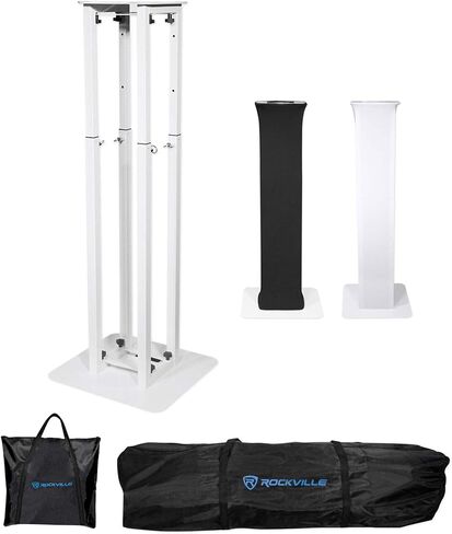 حزمة Rockville RFAAW: كشك واجهة DJ، 4 مصابيح RockPAR50 24W Par Lights، 2 رؤوس متحركة RockOn-7 60W RGBW، 2 حامل RTP32W 10 بوصات، آلة ضباب R1200L، ROCKHAZE 1000 Hazer، وحدة تحكم ROCKFORCE 384، 12 عنصرًا in Saudi Arabia