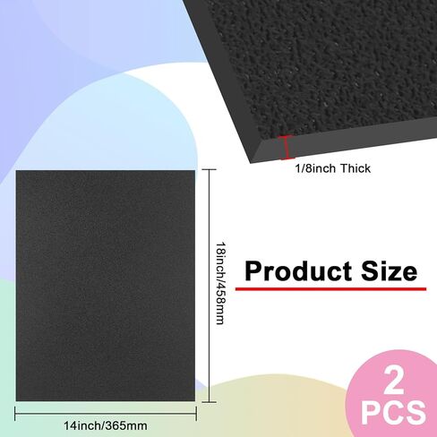 2Pack Black ABS Plastic Sheet 16" x 20" x 1/8" Thick Black Rigid Thermoplastic Sheet (Upgrade Surface) 3MM Flexible High Tensile Large ABS Moldable Plastic Panel for Crafts, DIY, Signs in Kuwait