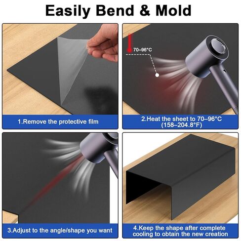 2Pack Black ABS Plastic Sheet 16" x 20" x 1/8" Thick Black Rigid Thermoplastic Sheet (Upgrade Surface) 3MM Flexible High Tensile Large ABS Moldable Plastic Panel for Crafts, DIY, Signs in Kuwait