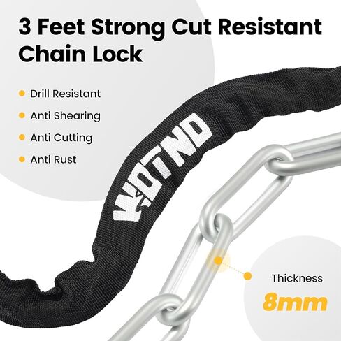 GaleRun Bike Chain Lock, 3.3FT Heavy Duty Anti-Theft Bicycle Lock with 2 Keys –Hardened Steel Security Chain for Motorcycles, Scooters, Gates, Fences, Lawn Mowers, Ladders, Grills & Outdoor Gear in Saudi Arabia