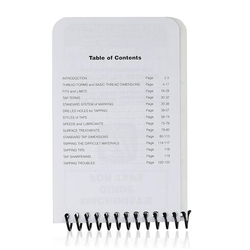 Morse Machinist's Guide for Taps - Machinist Handbook for Machinery Reference for Taps - Keep in Your Pocket or Toolbox in Saudi Arabia