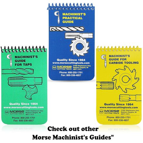 Morse Machinist's Guide for Taps - Machinist Handbook for Machinery Reference for Taps - Keep in Your Pocket or Toolbox in Saudi Arabia