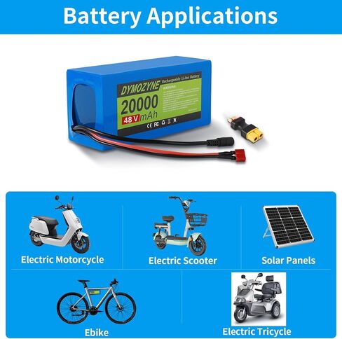 حزمة بطارية ليثيوم سكوتر Ebike 48V 20AH مع 30A BMS للدراجات الكهربائية 200W-1500W والمحركات الأخرى، (معتمدة من UL) in Kuwait