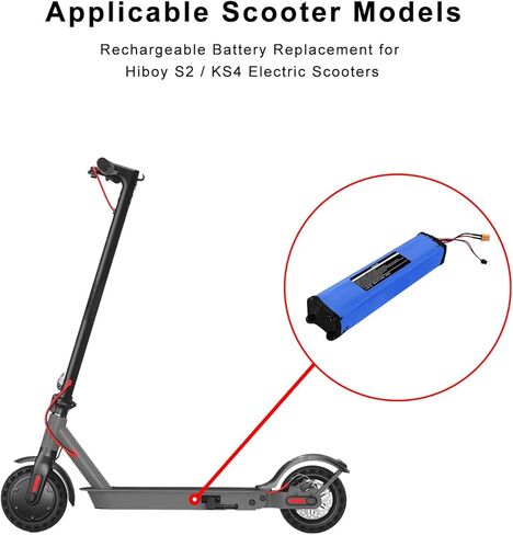 بطارية بديلة 36 فولت 7500 مللي أمبير في الساعة لجهاز Hiboy S2/ Hiboy KS4 مع حزمة بطارية ليثيوم عالية الأداء بقدرة 270 وات في الساعة مع فتحات لولبية، الحجم: 1.57 * 2.59 * 12.3 بوصة in Kuwait
