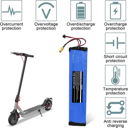 بطارية بديلة 36 فولت 7500 مللي أمبير في الساعة لجهاز Hiboy S2/ Hiboy KS4 مع حزمة بطارية ليثيوم عالية الأداء بقدرة 270 وات في الساعة مع فتحات لولبية، الحجم: 1.57 * 2.59 * 12.3 بوصة in Kuwait