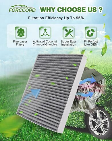 2-Pack HEPA Cabin Air Filter Fits for QX50 (19-25), QX55/QX60(22-25), ALTIMA(19-25), Rogue (21-25) Activated Carbon Cabin Filter Replacement CF12552 27277-5NA1A 27277-6CA0A Car Accessories in Kuwait