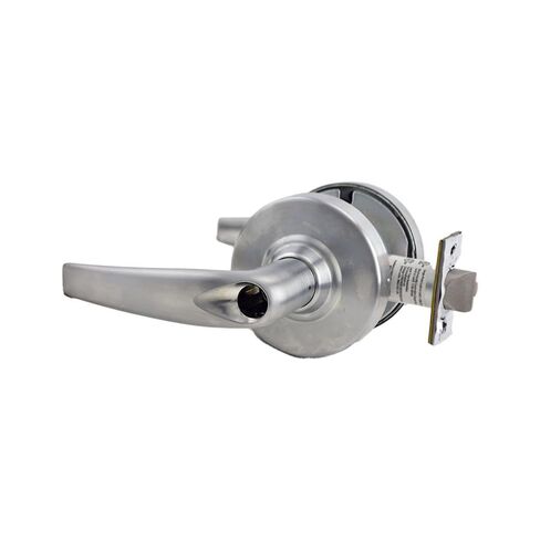 Schlage Commercial ND53ATH626 ND Series قفل أسطواني من الدرجة 1، وظيفة الدخول، قفل بزر ضغط، تصميم رافعة أثينا، لمسة نهائية من الكروم الساتان in Saudi Arabia